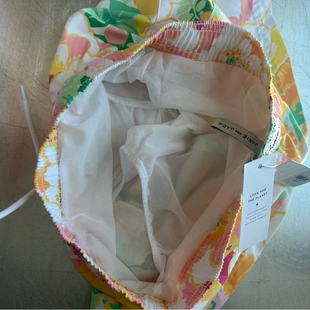 Janie and Jack Pastel Floral Swim Shorts UPF 50 - Picture 6 of 6